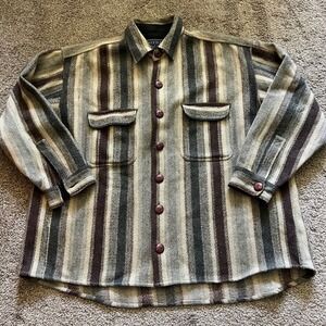Sierra Pacific Wool BlendStriped Jacket Vintage Size‎ Large